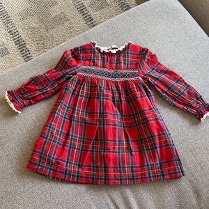 Mini Boden Red Plaid Kids Formal Dress